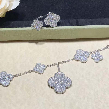 ¡®Lume Jewelry¡¯CLOVER 6 MOTIFS SILVER DIAMOND BRACELET