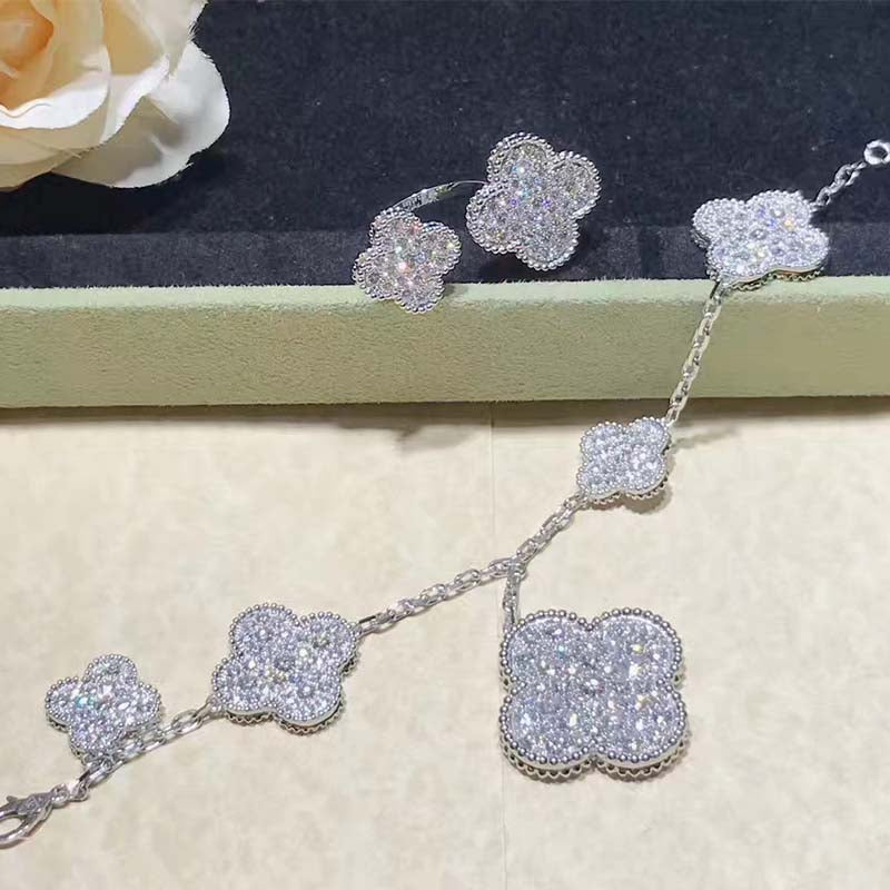 ¡®Lume Jewelry¡¯CLOVER 6 MOTIFS SILVER DIAMOND BRACELET