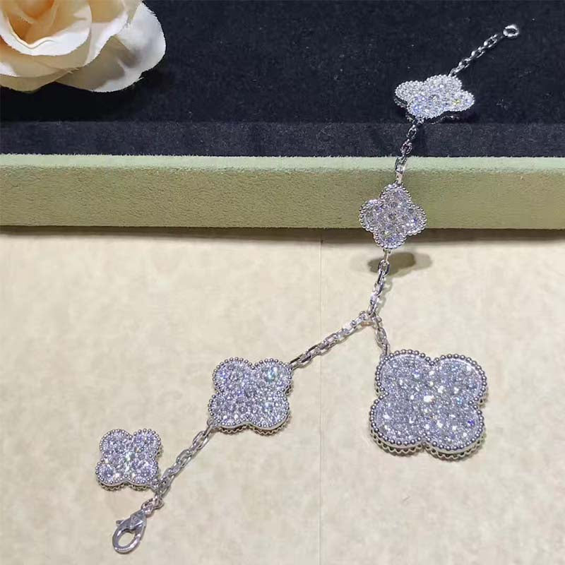 ¡®Lume Jewelry¡¯CLOVER 6 MOTIFS SILVER DIAMOND BRACELET