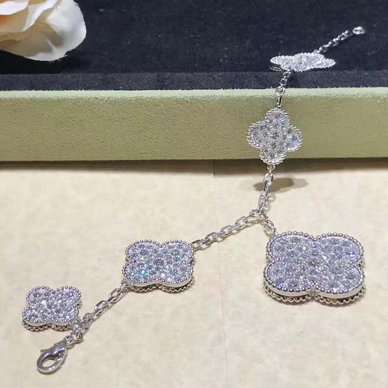 ¡®Lume Jewelry¡¯CLOVER 6 MOTIFS SILVER DIAMOND BRACELET