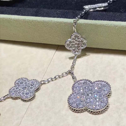 ¡®Lume Jewelry¡¯CLOVER 6 MOTIFS SILVER DIAMOND BRACELET
