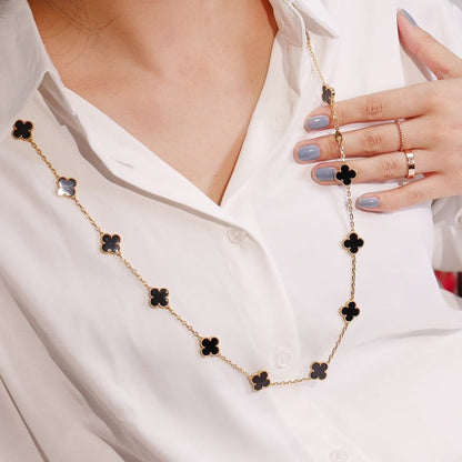 ¡®Lume Jewelry¡¯CLOVER 20 MOTIFS ONYX ROSE GOLD