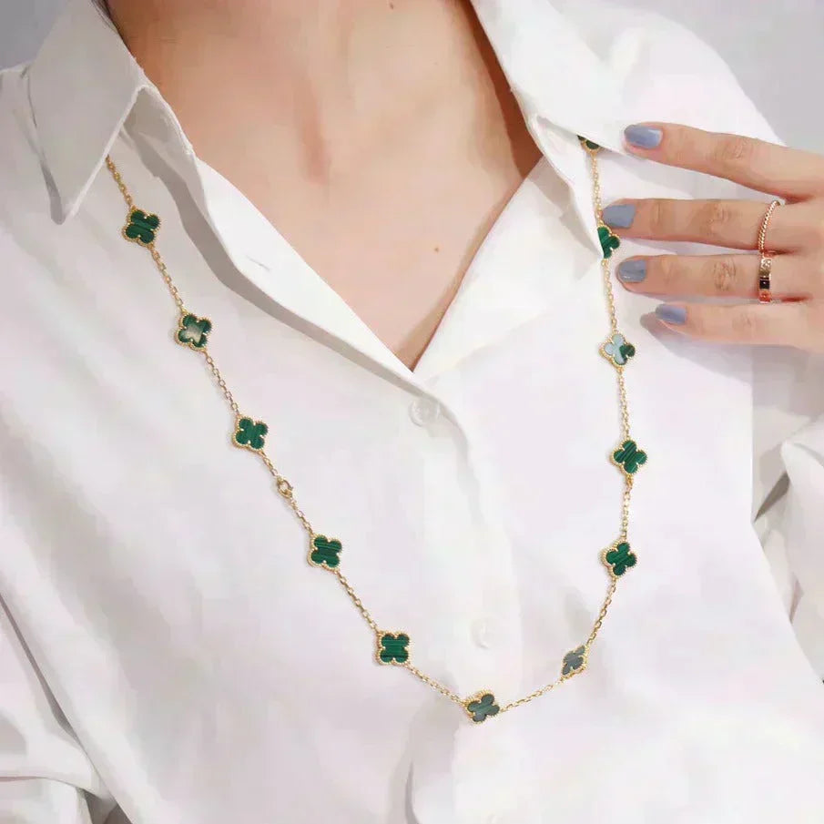 ¡®Lume Jewelry¡¯CLOVER 20 MOTIFS MALACHITE GOLD
