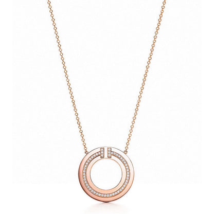 [Lume Jewelry]DIAMOND AND MOTHER OF PEARL CIRCLE PENDANT