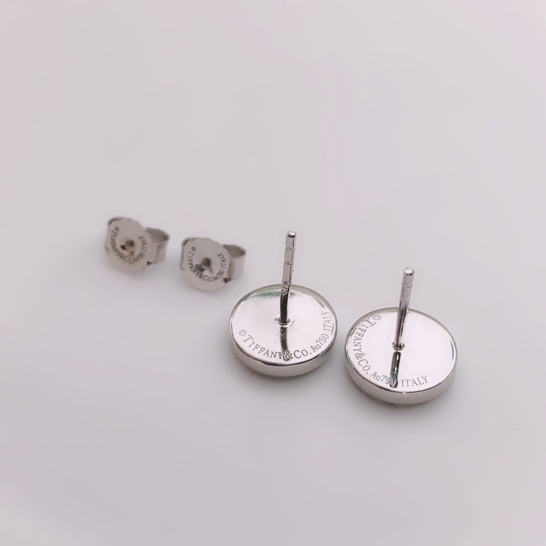 [Lume Jewelry]TURQUOISE CIRCLE WHITE GOLD EARRINGS