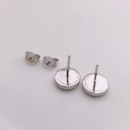 [Lume Jewelry]TURQUOISE CIRCLE WHITE GOLD EARRINGS