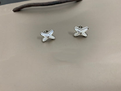 ¡®Lume Jewelry¡¯JEUX DE WHITE MOP SILVER DIAMOND EARRINGS