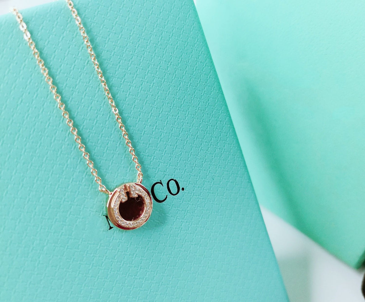 [Lume Jewelry]DIAMOND AND MOTHER PEARL CIRCLE NECKLACE PENDANT