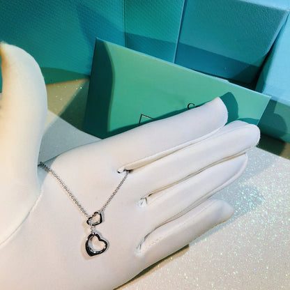 [Lume Jewelry]OPEN HEART LARIAT NECKLACE SILVER