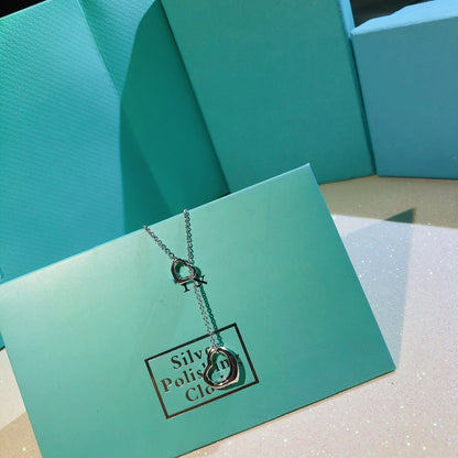 [Lume Jewelry]OPEN HEART LARIAT NECKLACE SILVER