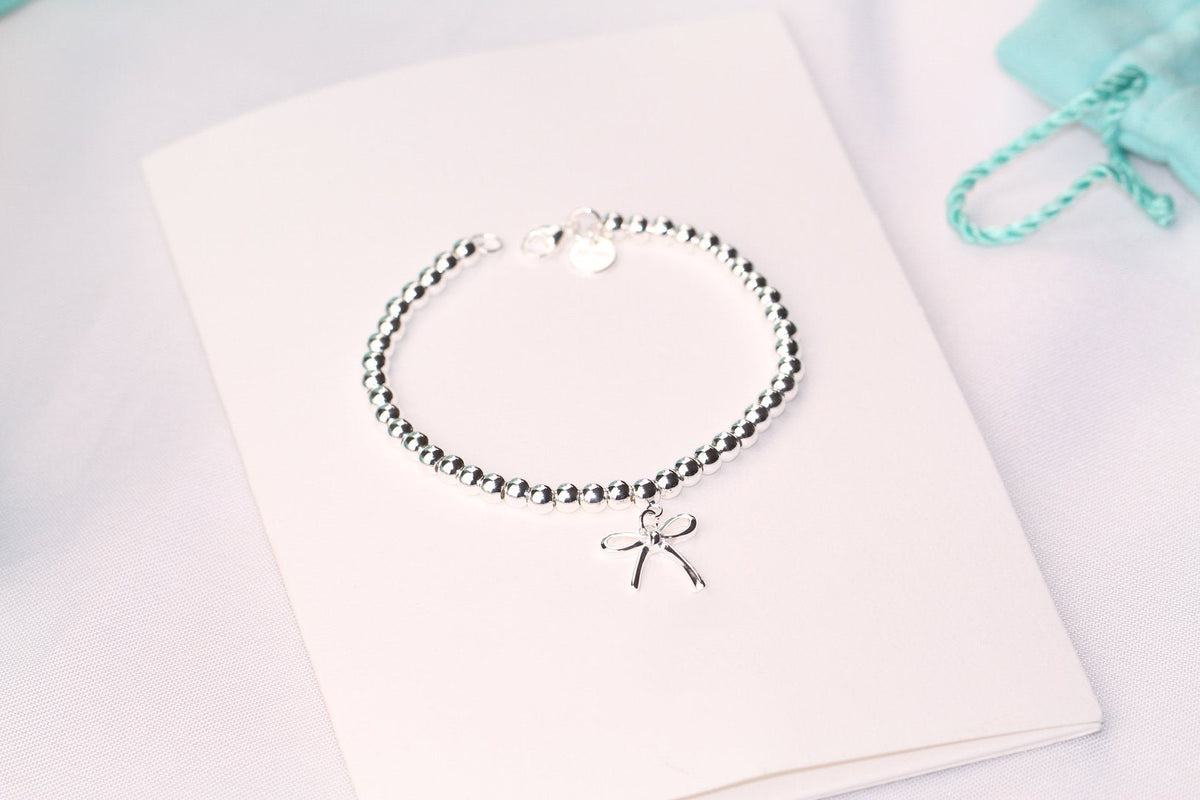 [Lume Jewelry]STERLING SILVER BOW BEAD BRACELET