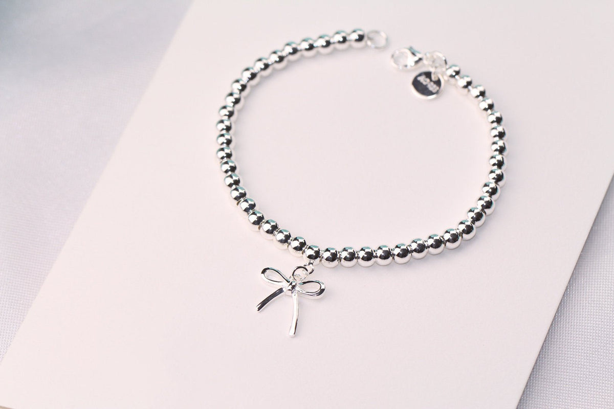[Lume Jewelry]STERLING SILVER BOW BEAD BRACELET
