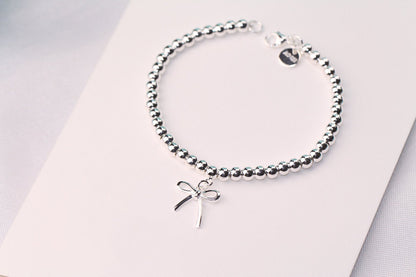 [Lume Jewelry]STERLING SILVER BOW BEAD BRACELET