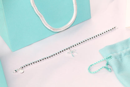 [Lume Jewelry]STERLING SILVER BOW BEAD BRACELET