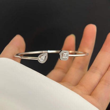 [Lume Jewelry]JONC FLEX MY TWIN TOI & MOI SILVER DIAMOND BRACELET