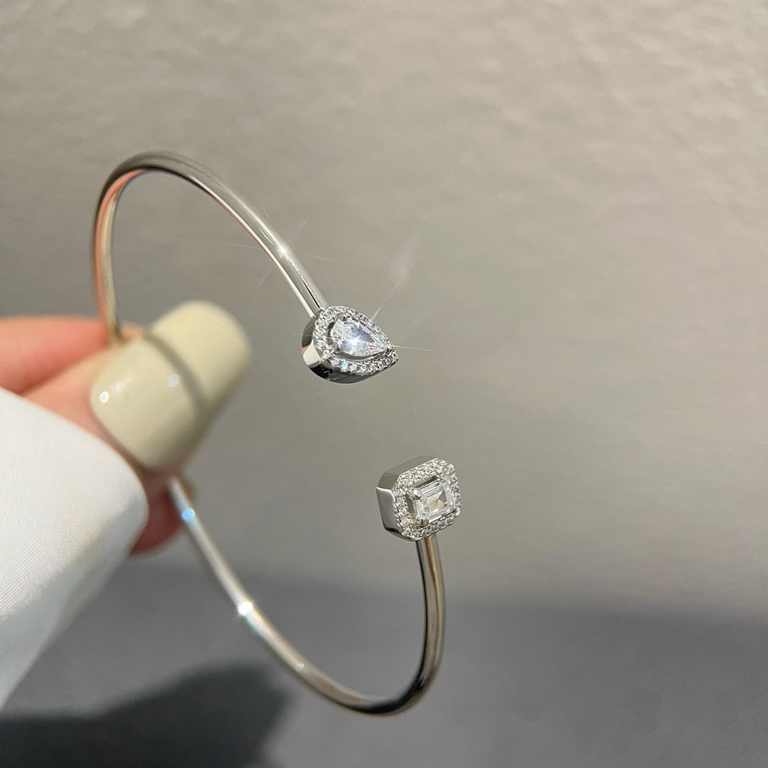 [Lume Jewelry]JONC FLEX MY TWIN TOI & MOI SILVER DIAMOND BRACELET