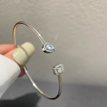 [Lume Jewelry]JONC FLEX MY TWIN TOI & MOI SILVER DIAMOND BRACELET