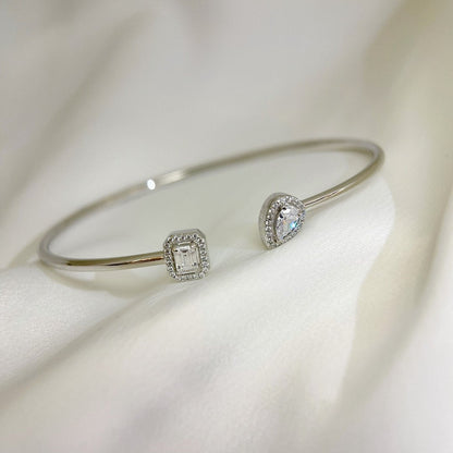 [Lume Jewelry]JONC FLEX MY TWIN TOI & MOI SILVER DIAMOND BRACELET