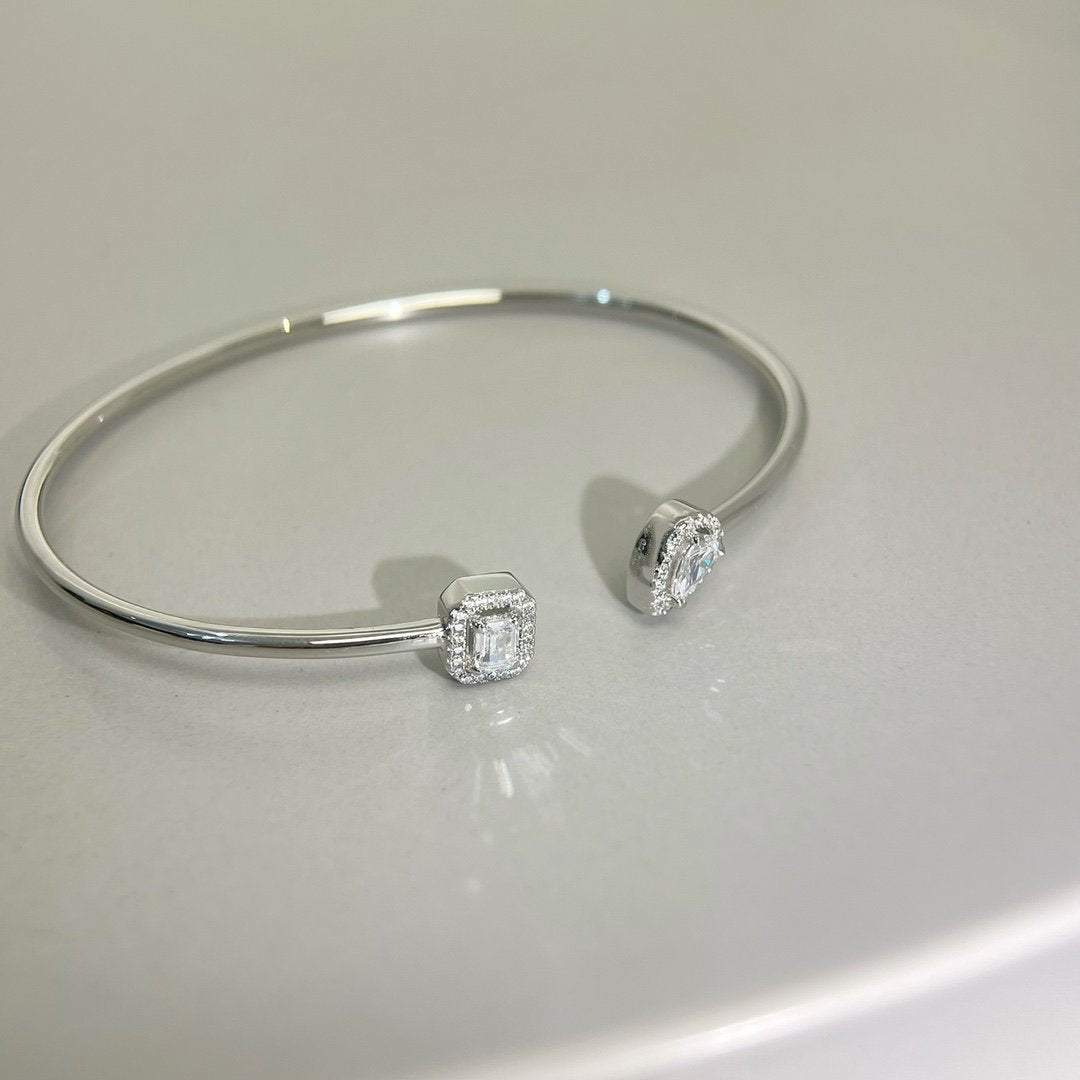 [Lume Jewelry]JONC FLEX MY TWIN TOI & MOI SILVER DIAMOND BRACELET