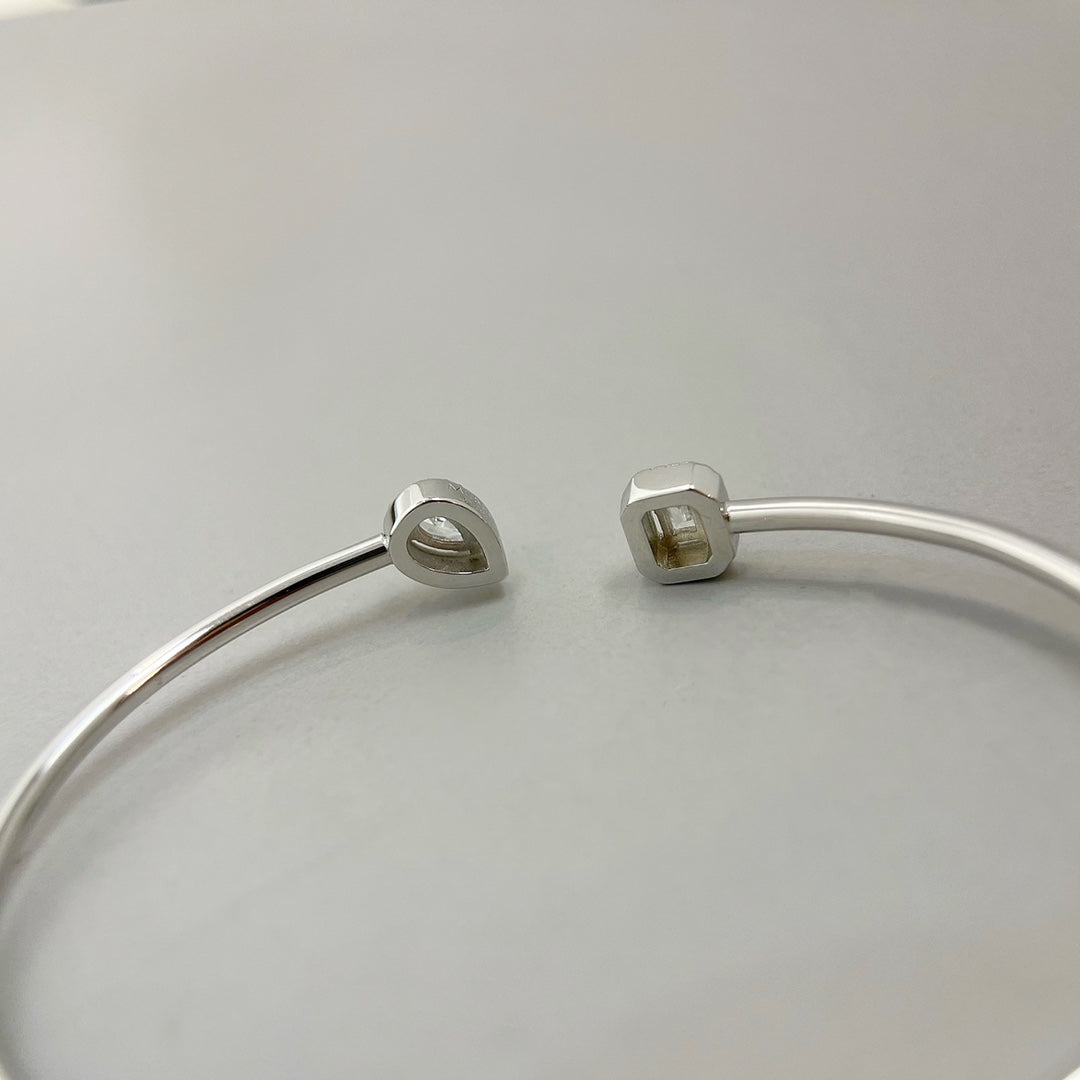 [Lume Jewelry]JONC FLEX MY TWIN TOI & MOI SILVER DIAMOND BRACELET