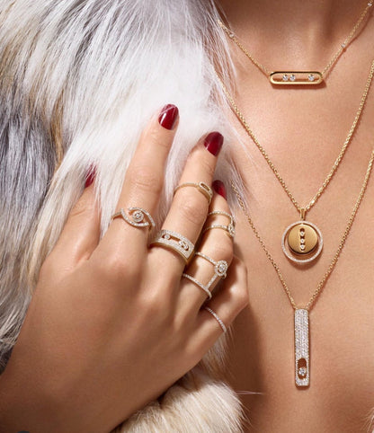 [Lume Jewelry]LUCKY MOVE PM NECKLACE PINK GOLD DIAMOND