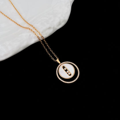 [Lume Jewelry]LUCKY MOVE MM NACRE BLANCHE DIAMOND NECKLACE