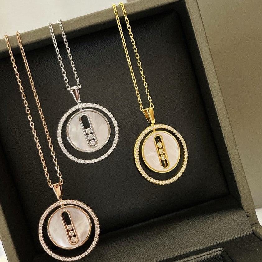 [Lume Jewelry]LUCKY MOVE MM NACRE BLANCHE DIAMOND NECKLACE