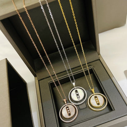 [Lume Jewelry]LUCKY MOVE MM NACRE BLANCHE DIAMOND NECKLACE