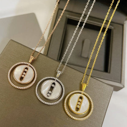 [Lume Jewelry]LUCKY MOVE MM NACRE BLANCHE DIAMOND NECKLACE
