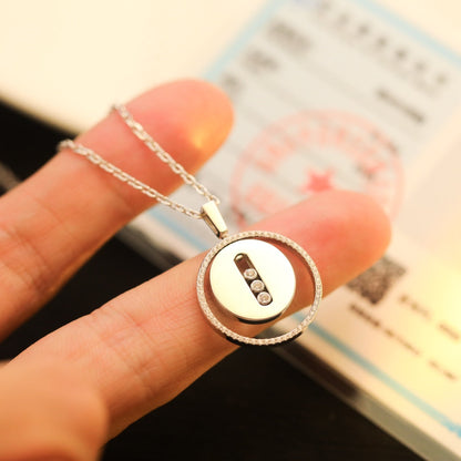 [Lume Jewelry]LUCKY MOVE MM SILVER DIAMOND NECKLACE