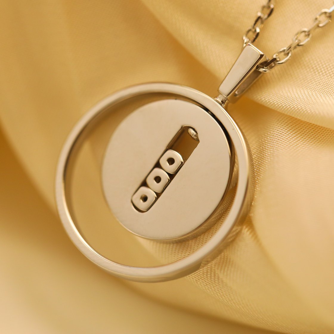 [Lume Jewelry]LUCKY MOVE MM SILVER DIAMOND NECKLACE
