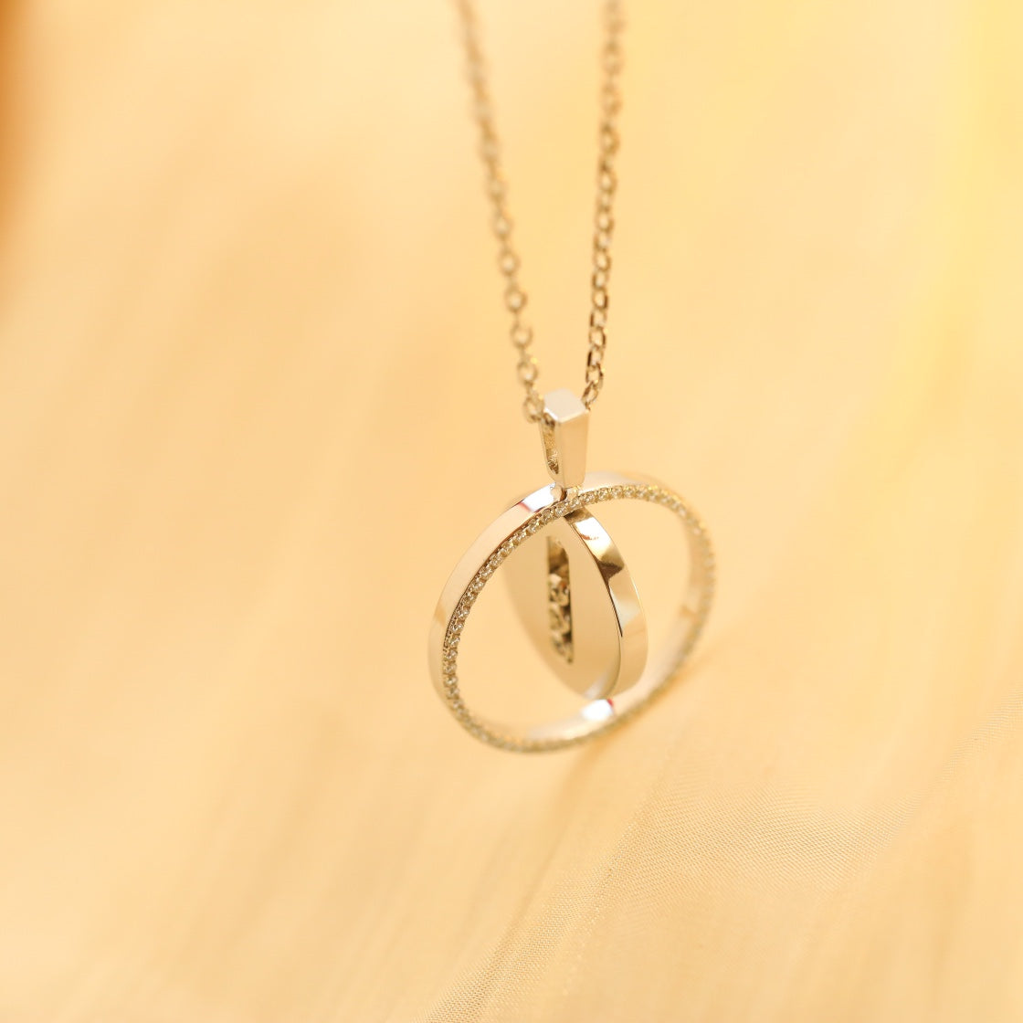 [Lume Jewelry]LUCKY MOVE MM SILVER DIAMOND NECKLACE