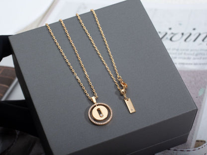 [Lume Jewelry]LUCKY MOVE PM NECKLACE PINK GOLD DIAMOND