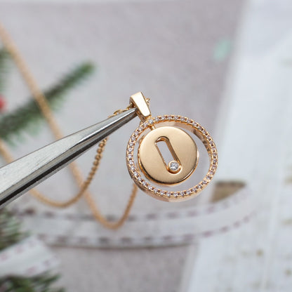 [Lume Jewelry]LUCKY MOVE PM NECKLACE PINK GOLD DIAMOND