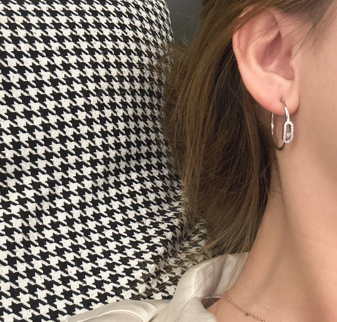 [Lume Jewelry]CREOLES MOVE UNO PM DIAMOND EARRINGS