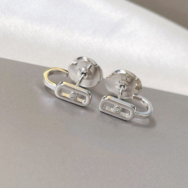 [Lume Jewelry]CREOLES MOVE UNO MINI 1 DIAMOND EARRINGS