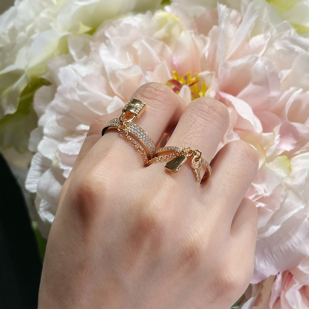 ¡®Lume Jewelry¡¯HM KELLY CLOCHETTE DOUBLE RING IN  WITH DIAMONDS
