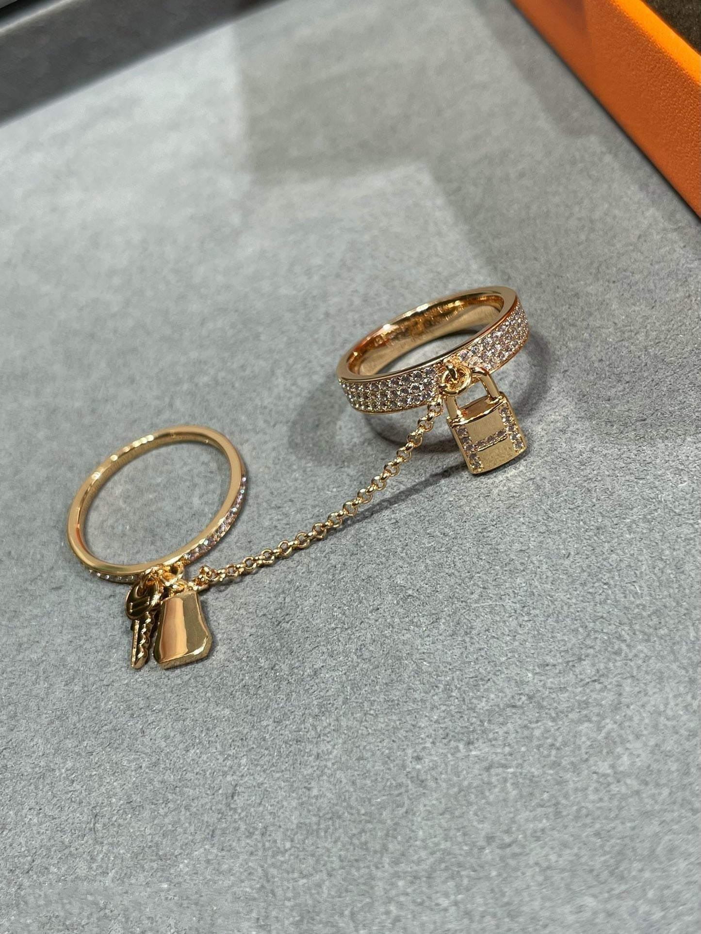 ¡®Lume Jewelry¡¯HM KELLY CLOCHETTE DOUBLE RING IN  WITH DIAMONDS