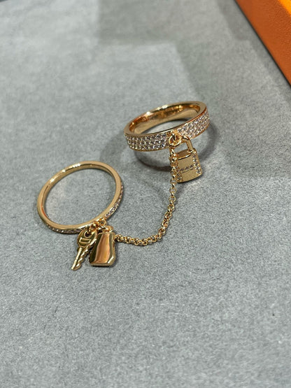 ¡®Lume Jewelry¡¯HM KELLY CLOCHETTE DOUBLE RING IN  WITH DIAMONDS