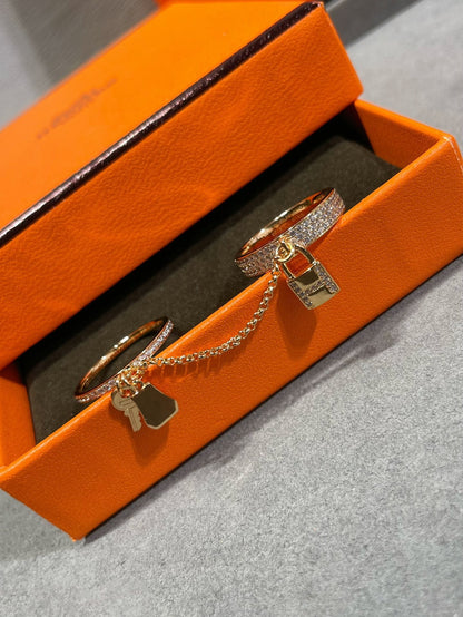 ¡®Lume Jewelry¡¯HM KELLY CLOCHETTE DOUBLE RING IN  WITH DIAMONDS