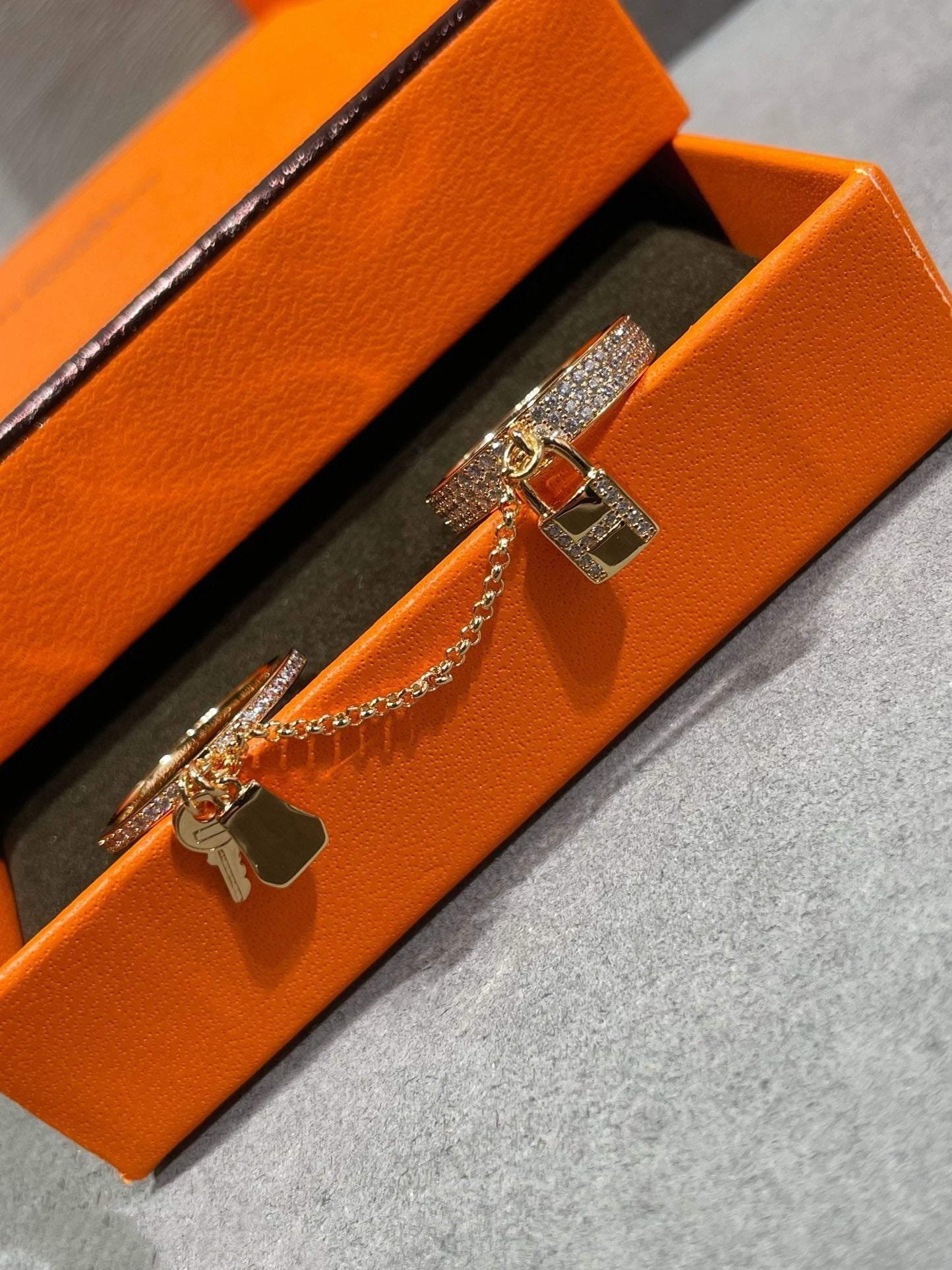 ¡®Lume Jewelry¡¯HM KELLY CLOCHETTE DOUBLE RING IN  WITH DIAMONDS