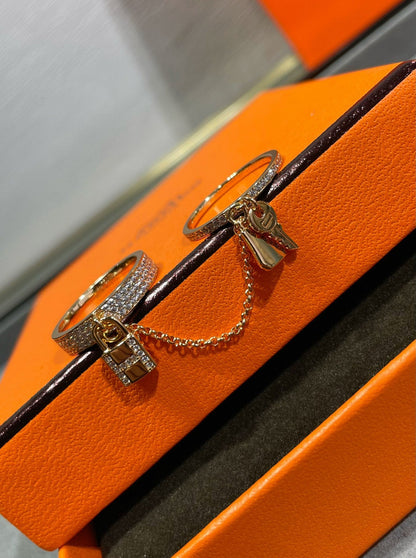 ¡®Lume Jewelry¡¯HM KELLY CLOCHETTE DOUBLE RING IN  WITH DIAMONDS