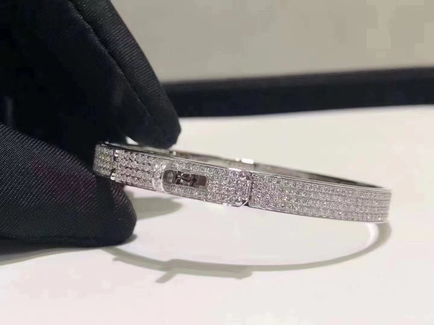 ¡®Lume Jewelry¡¯HM KELLY BRACELET IN SILVER AND FULL PAVE DIAMOND