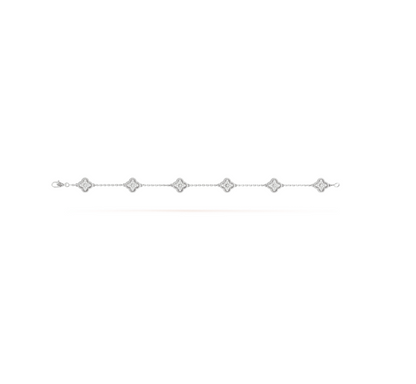 ¡®Lume Jewelry¡¯CLOVER 6 MOTIF SILVER DIAMOND BRACELET