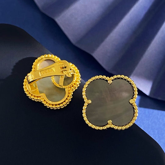 [¡®Lume Jewelry¡¯]CLOVER  20MM GRAY MOP EARRINGS