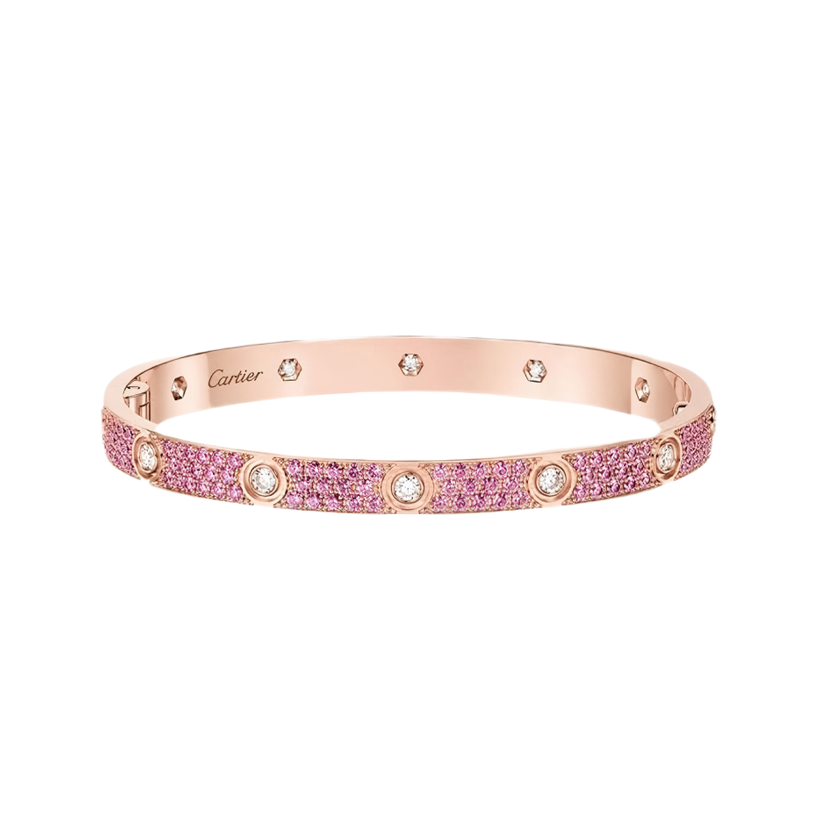 [Lume Jewelry]2026 PAVE GEMSTONE LOVE BRACELET 6.1MM 10 DIAMONDS