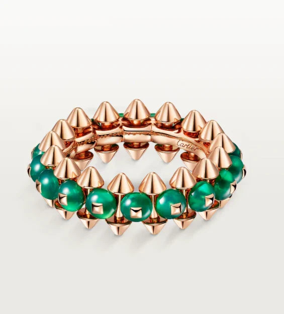 [Lume Jewelry]CLASH ELEGANT ROSE GOLD RING FEATURING NATURAL AGATE