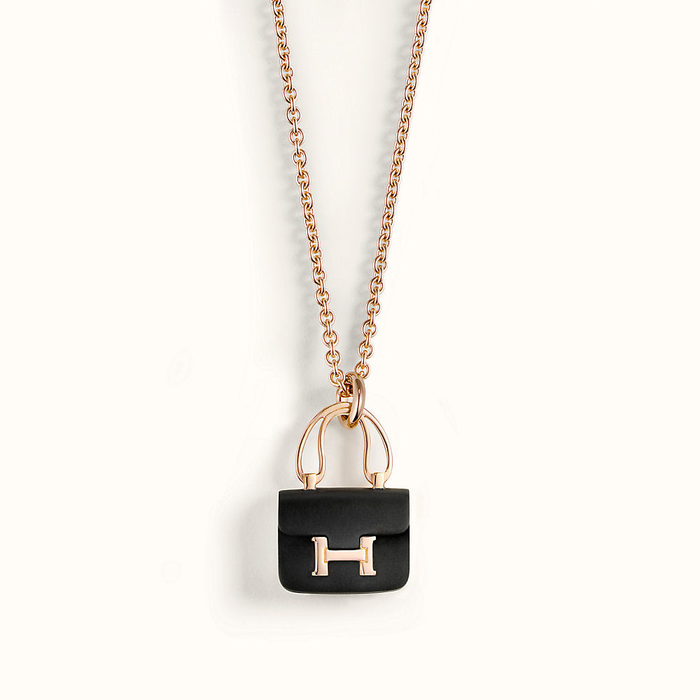 ¡®Lume Jewelry¡¯CONSTANCE BLACK PEDANT PINK GOLD NECKLACE