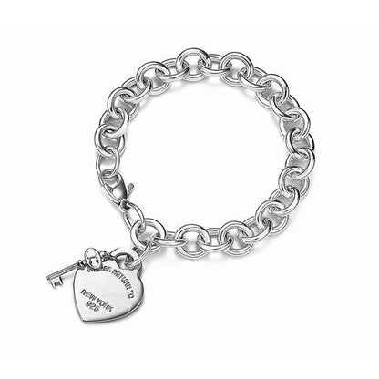 [Lume Jewelry]KEY HEART CARD CHUNKY INTERLOCKING BRACELET LENGTH