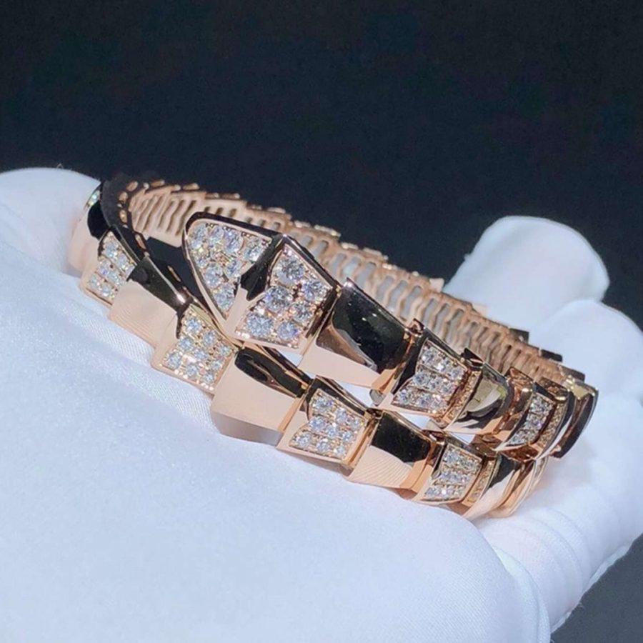 [Lume Jewelry]SERPENTI WIDE BRACELET PINK GOLD DIAMOND
